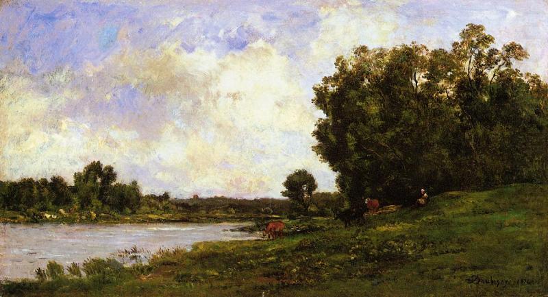 Cattle on the Bank of a River, Charles-Francois Daubigny